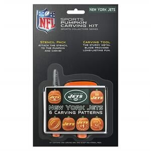 NFL Jets Pumpkin Carving Kit New York Team Logo 6 Designs Stencil Fall New